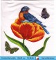 Preview: Blüte und Vogel - Schwalbe und Schmetterling in Tulpe - 1 Cocktail Serviette
